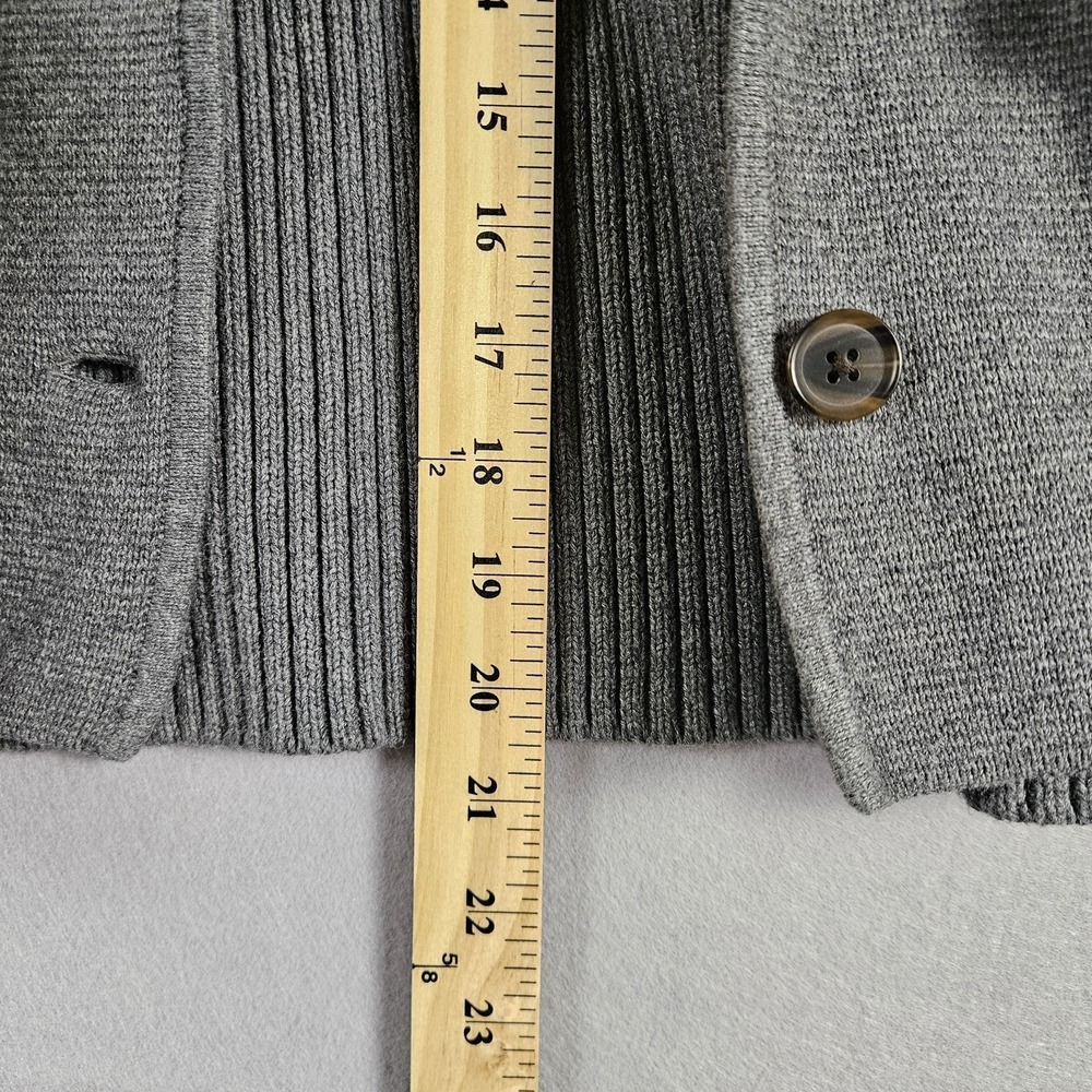 Lands End‎ Cardigan Blazer Ribbed Cotton Gray Petite M/P 10-12 - Picture 10 of 13